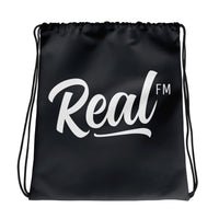 Real FM Charcoal Drawstring Bag