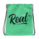 Real FM Green Drawstring Bag